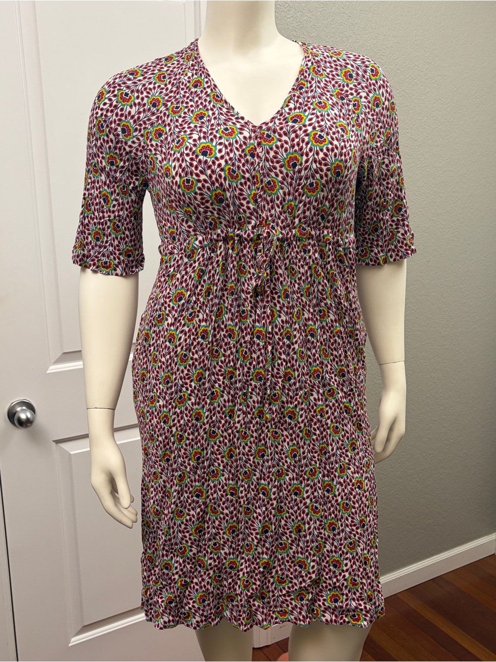 Boden Pink Floral Midi Dress